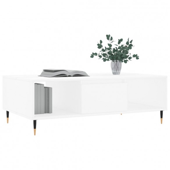 Table basse blanc 104x60x35 cm bois d'ingénierie