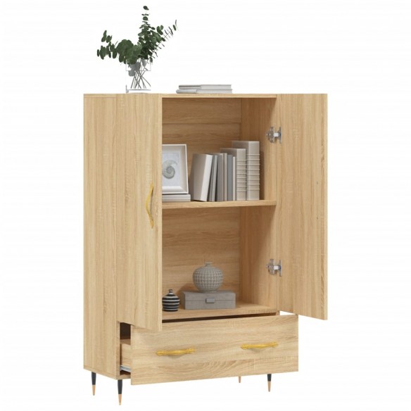 Buffet haut chêne sonoma 69,5x31x115 cm bois d'ingénierie