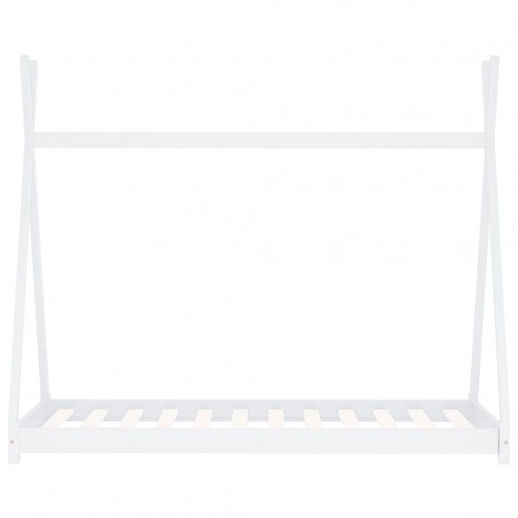 Lit d'enfant Blanc Bois de pin massif 90 x 200 cm