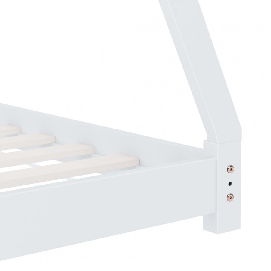 Lit d'enfant Blanc Bois de pin massif 90 x 200 cm Lit d'enfant Blanc Bois de pin massif 90 x 200 cm