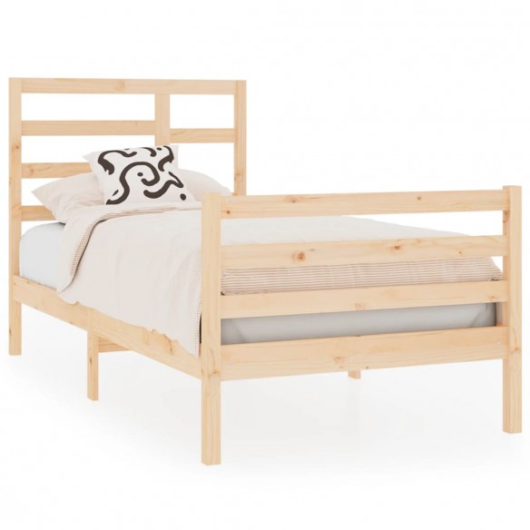 Cadre de lit bois massif 75x190 cm petit simple