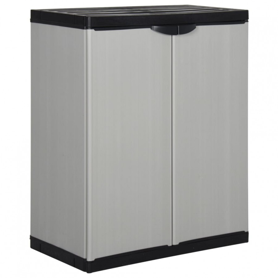 Armoire de rangement de jardin 1 étagère Gris/noir 68x40x85 cm