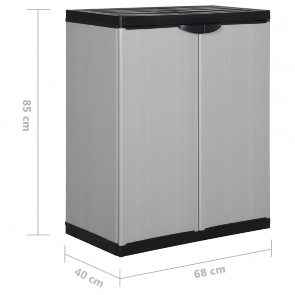 Armoire de rangement de jardin 1 étagère Gris/noir 68x40x85 cm