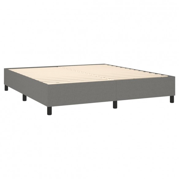 Sommier à lattes de lit matelas LED Gris foncé 160x200 cm Tissu