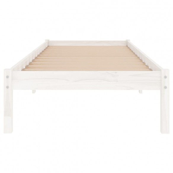 Cadre de lit Blanc Bois de pin massif 100x200 cm