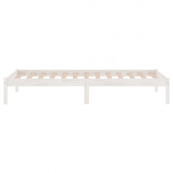 Cadre de lit Blanc Bois de pin massif 100x200 cm