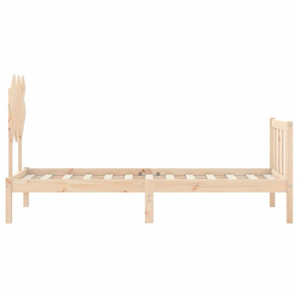 Cadre de lit avec tête de lit petit simple bois massif
