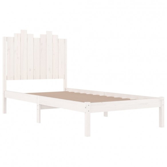 Cadre de lit Blanc Bois de pin massif 90x200 cm