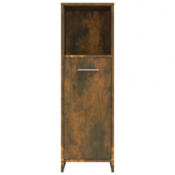 Armoire de bain Chêne fumé 30x30x95 cm Bois d'ingénierie