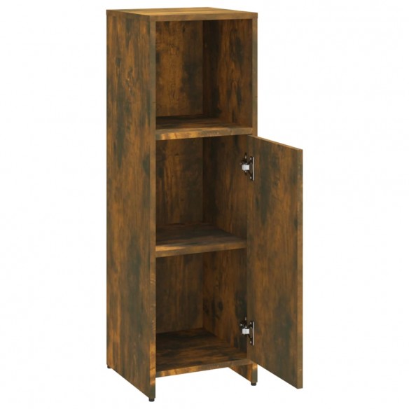 Armoire de bain Chêne fumé 30x30x95 cm Bois d'ingénierie