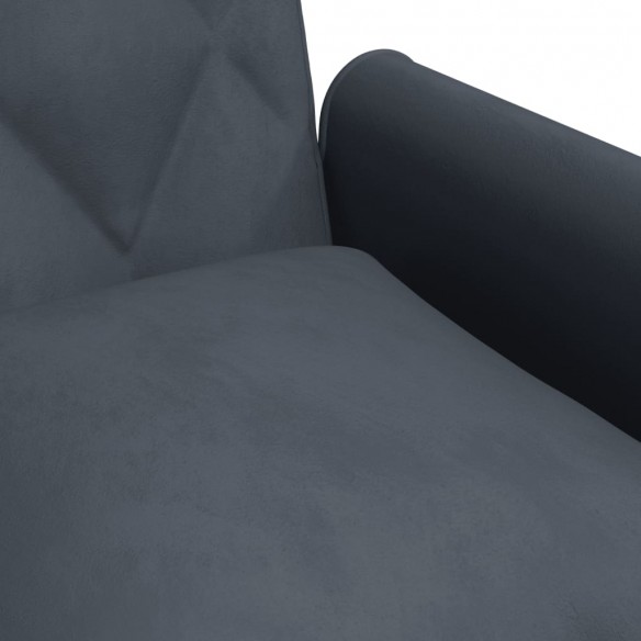 Canapé-lit avec accoudoirs gris foncé velours