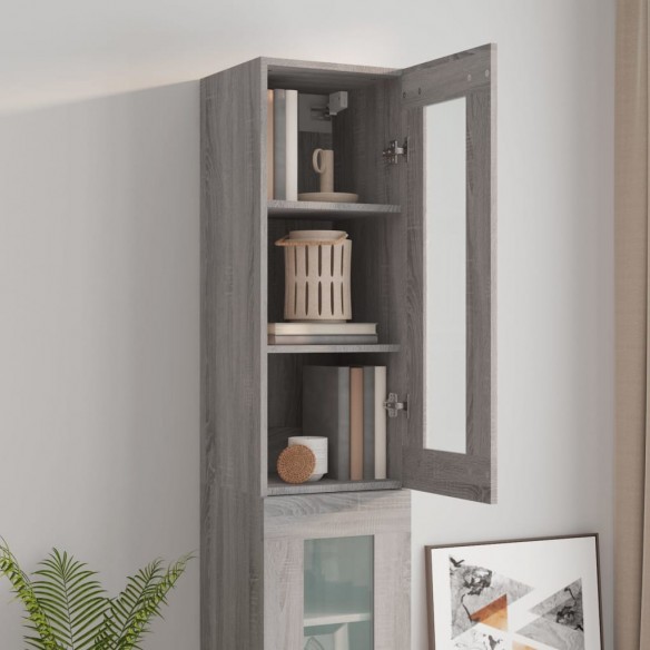 Armoire murale suspendue Sonoma gris 34,5x34x90 cm