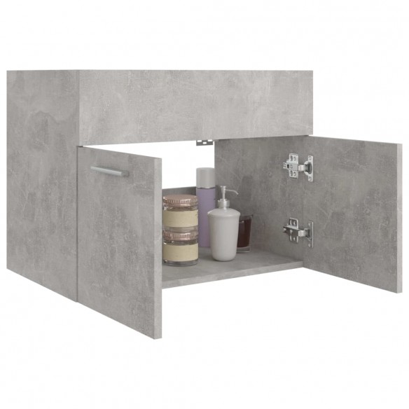 Armoire d'évier Gris béton 60x38,5x46 cm Aggloméré