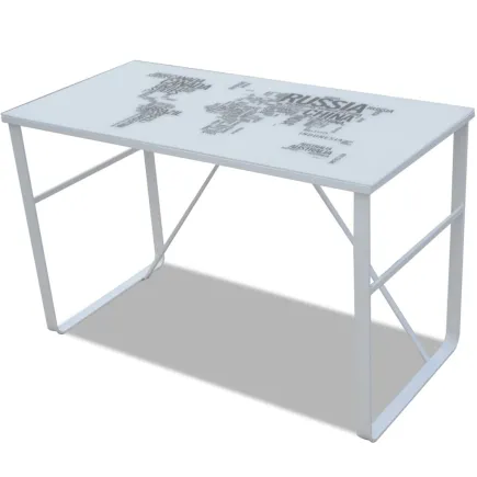 Bureau rectangulaire avec motif de carte du monde 2
