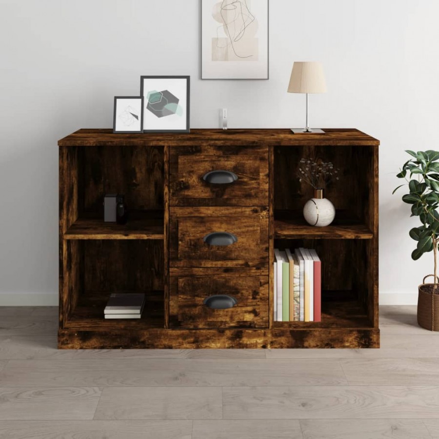 Buffet chêne fumé 104,5x35,5x67,5 cm bois d'ingénierie