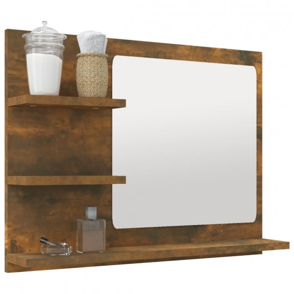 Miroir de bain Chêne fumé 60x10,5x45 cm Bois d'ingénierie