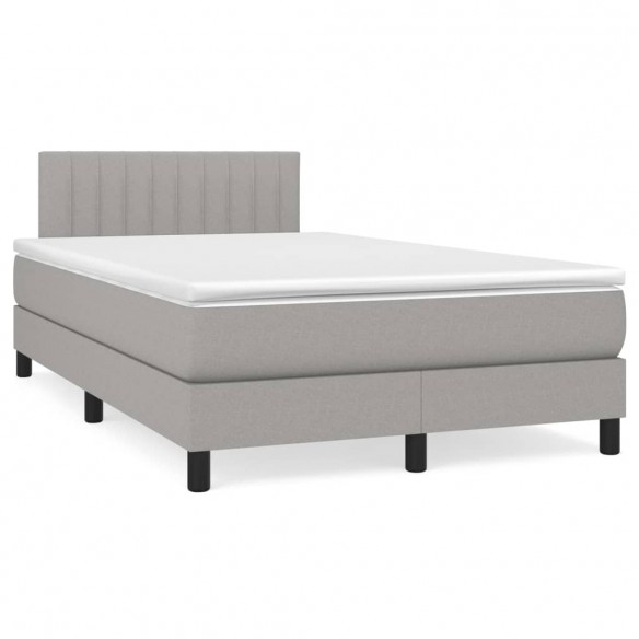 Sommier à lattes de lit avec matelas Gris clair 120x200cm Tissu