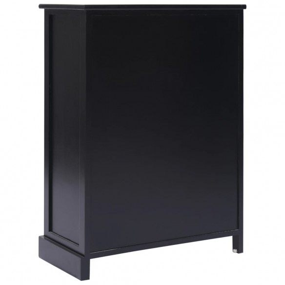 Buffet avec 10 tiroirs Noir 113x30x79 cm Bois