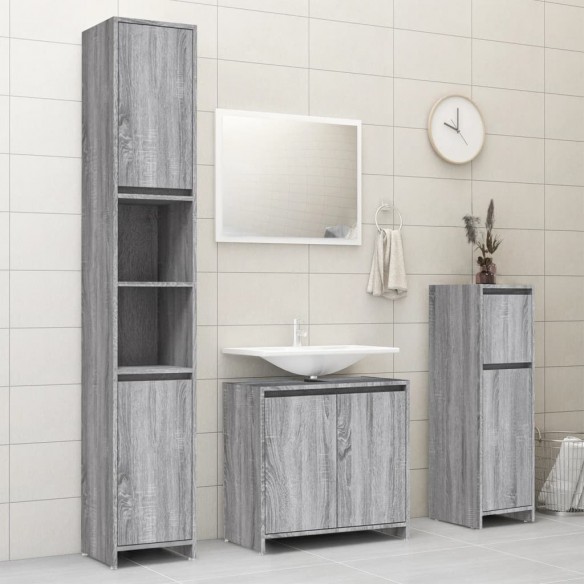 Armoire de bain Sonoma gris 30x30x95 cm Bois d'ingénierie