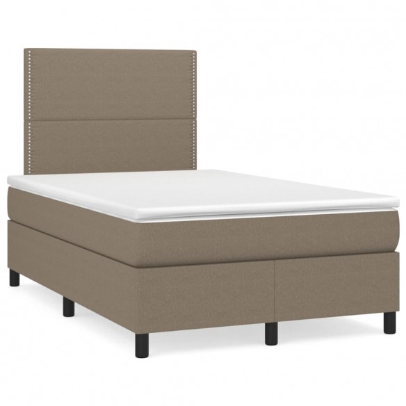 Sommier à lattes de lit avec matelas Taupe 120x200 cm Tissu