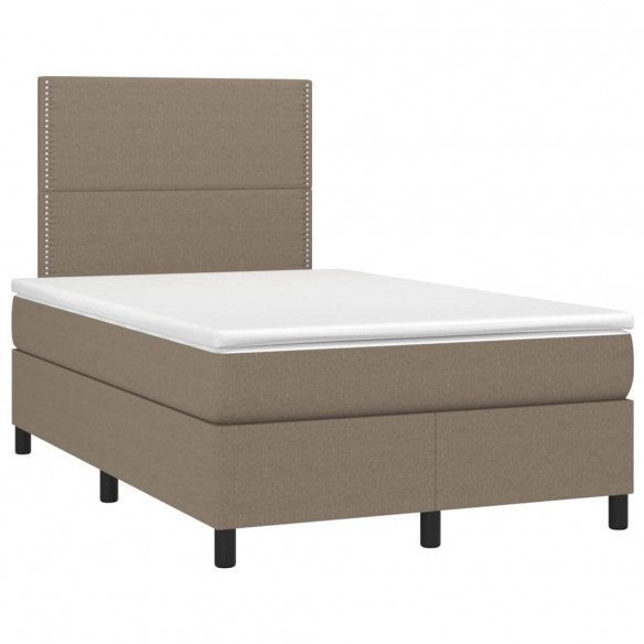 Sommier à lattes de lit avec matelas Taupe 120x200 cm Tissu