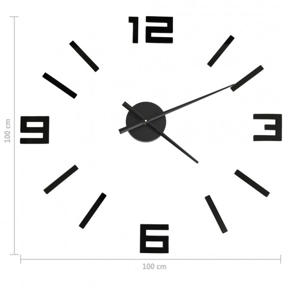 Horloge murale 3D Design moderne Noir 100 cm XXL