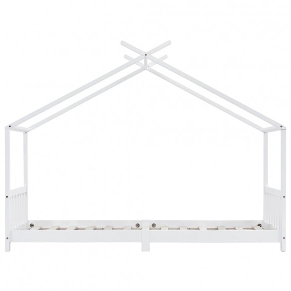 Lit d'enfant Blanc Bois de pin massif 90 x 200 cm