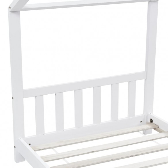 Lit d'enfant Blanc Bois de pin massif 90 x 200 cm