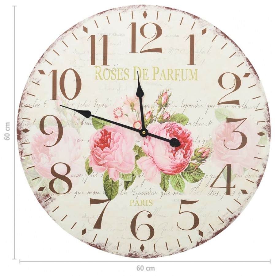 Horloge murale vintage Fleur 60 cm Horloge murale vintage Fleur 60 cm