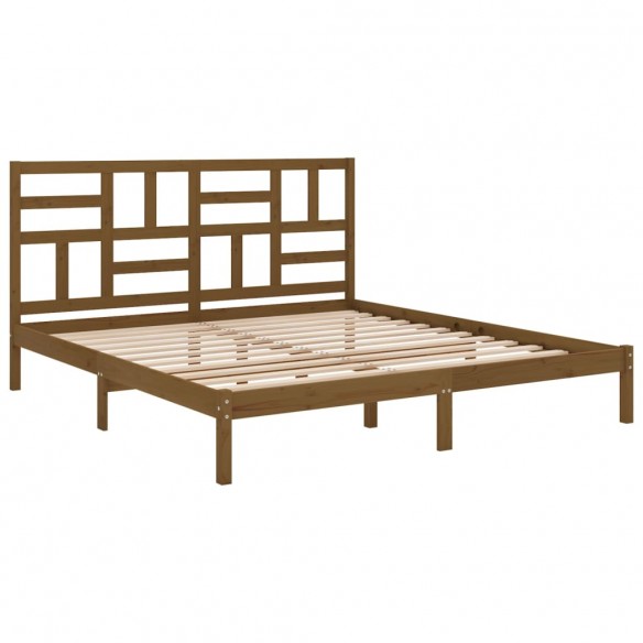 Cadre de lit Marron miel Bois massif 200x200 cm