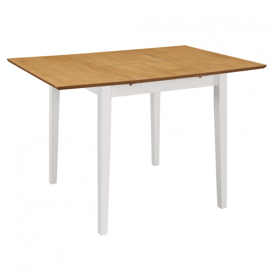 Ensemble Table extensible de salle à manger + 4 chaises coloris bois, blanc
