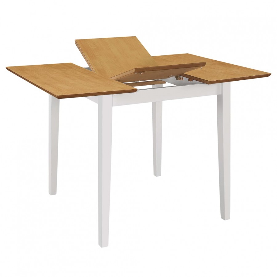 Ensemble Table extensible de salle à manger + 4 chaises coloris bois, blanc