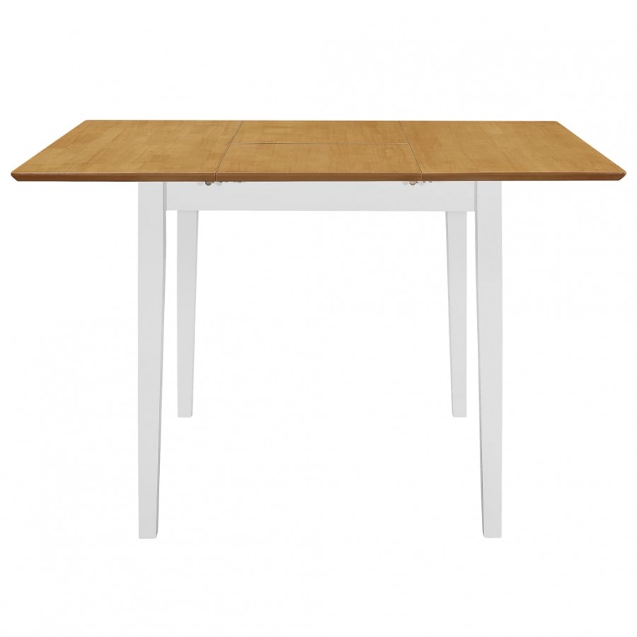 Ensemble Table extensible de salle à manger + 4 chaises coloris bois, blanc