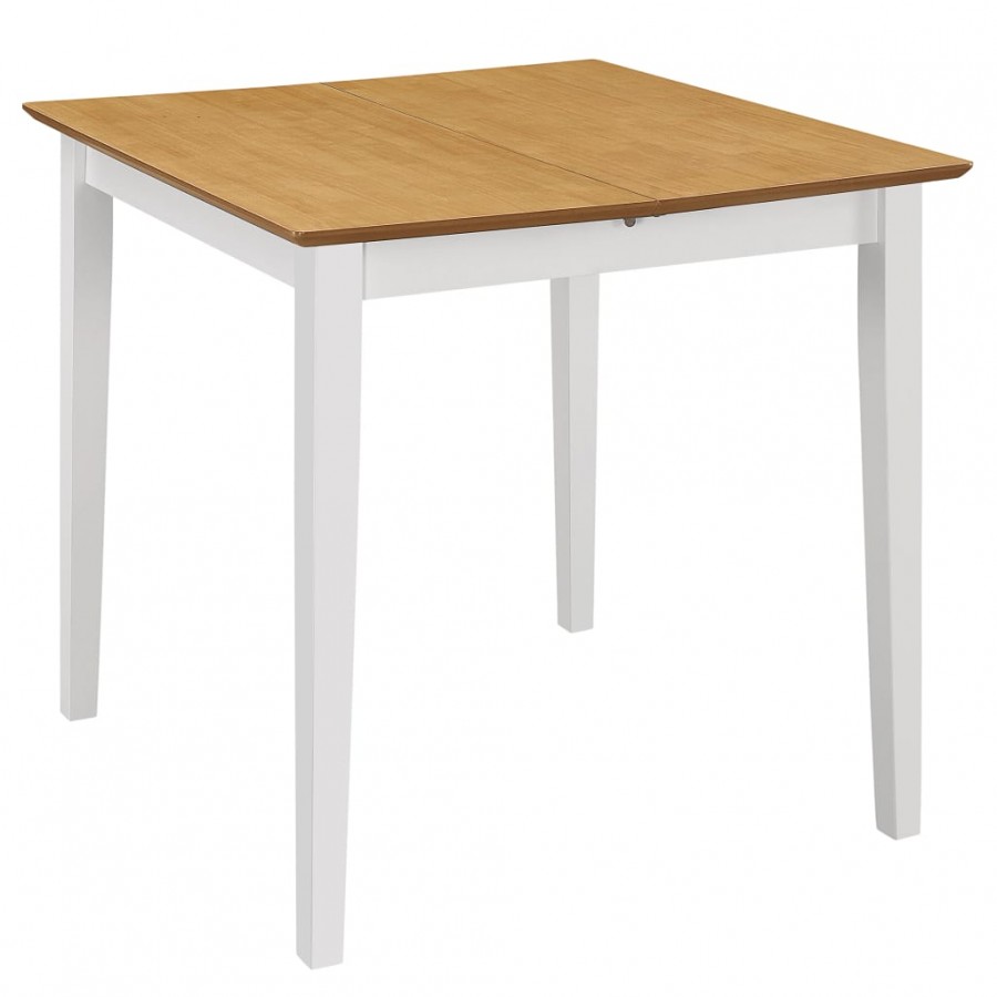 Ensemble Table extensible de salle à manger + 4 chaises coloris bois, blanc