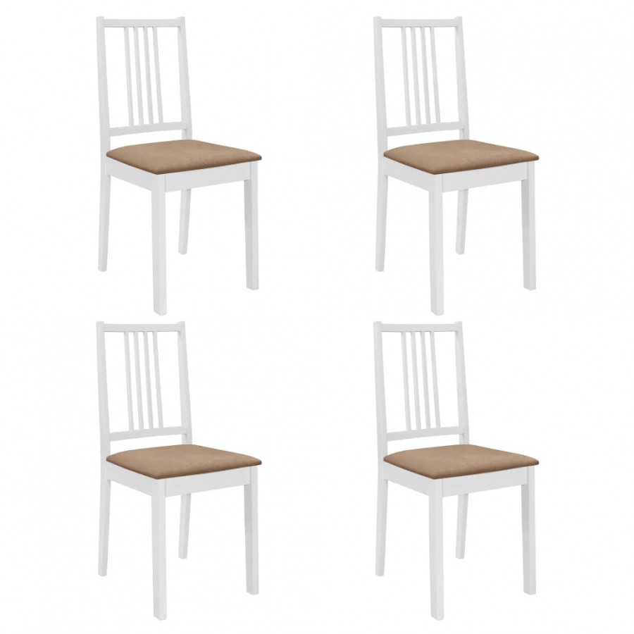 Ensemble Table extensible de salle à manger + 4 chaises coloris bois, blanc
