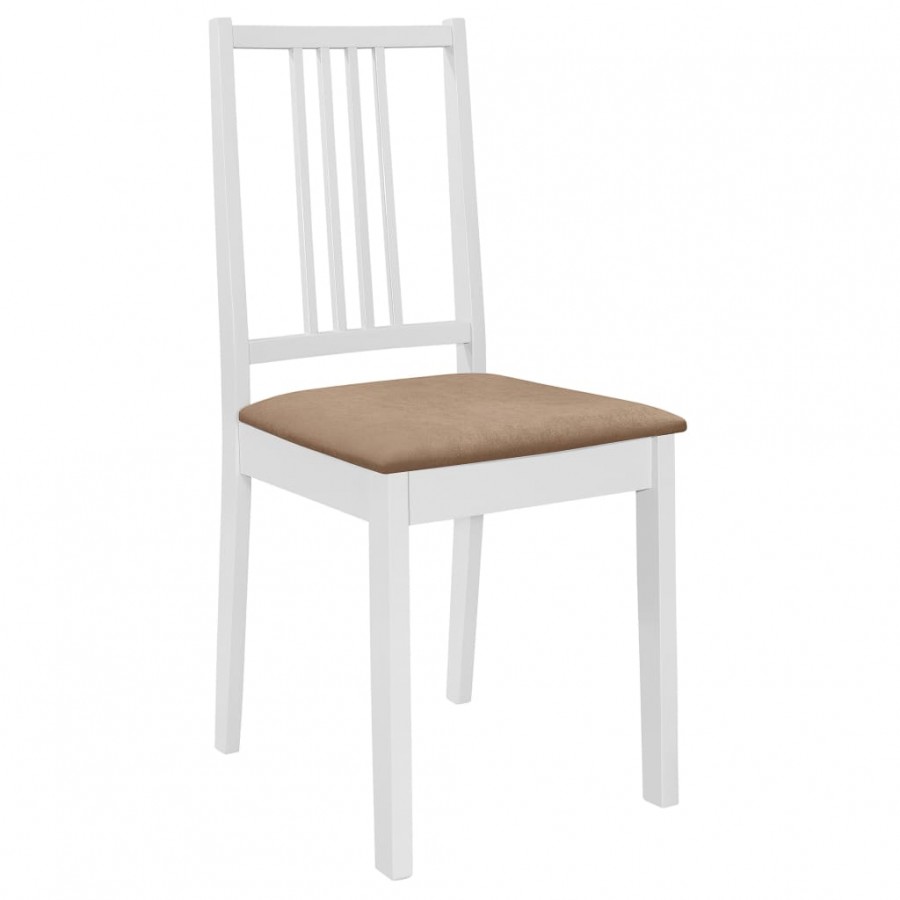Ensemble Table extensible de salle à manger + 4 chaises coloris bois, blanc