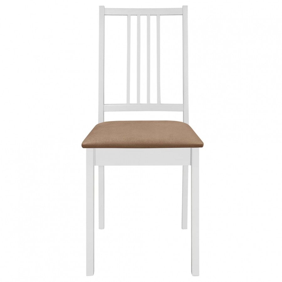 Ensemble Table extensible de salle à manger + 4 chaises coloris bois, blanc