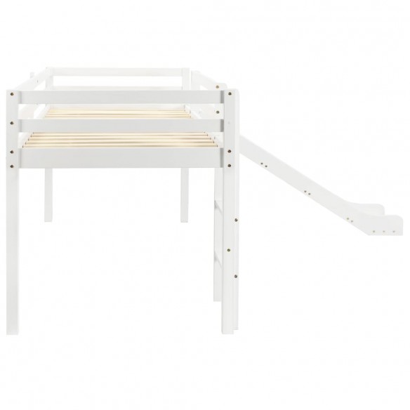 Lit mezzanine d'enfants toboggan et échelle bois pin 97x208 cm