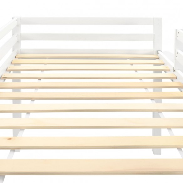 Lit mezzanine d'enfants toboggan et échelle bois pin 97x208 cm