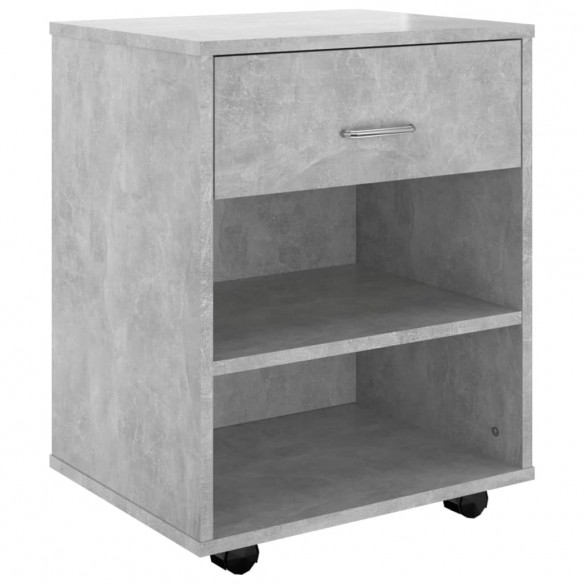 Armoire à roulettes Gris béton 46x36x59 cm Aggloméré