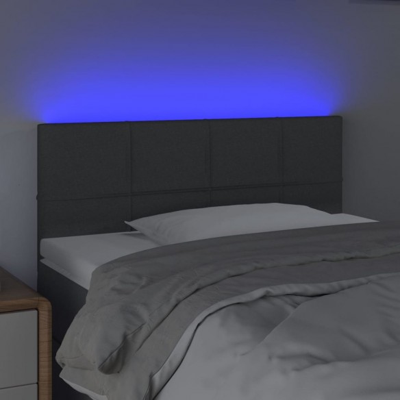 Tête de lit à LED Gris foncé 90x5x78/88 cm Tissu