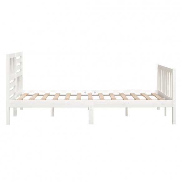 Cadre de lit Blanc Bois massif 140x190 cm