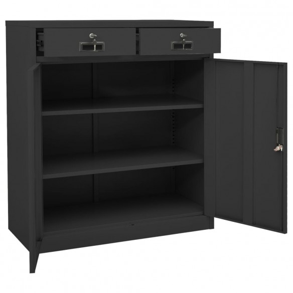 Armoire de bureau Anthracite 90x40x102 cm Acier