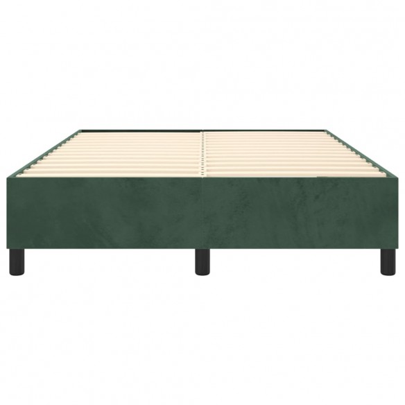 Cadre de lit Vert foncé 140x190 cm Velours