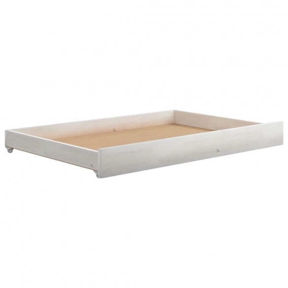 Tiroirs de lit 2 pcs Blanc Bois de pin massif