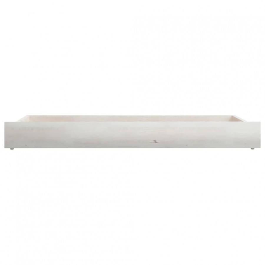 Tiroirs de lit 2 pcs Blanc Bois de pin massif Tiroirs de lit 2 pcs Blanc Bois de pin massif