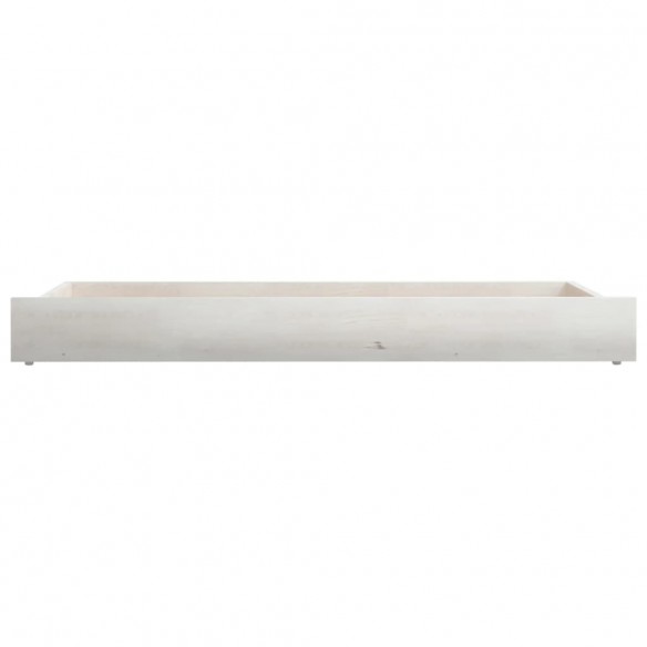 Tiroirs de lit 2 pcs Blanc Bois de pin massif