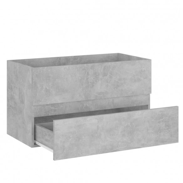 Ensemble de meubles de salle de bain Gris béton Aggloméré