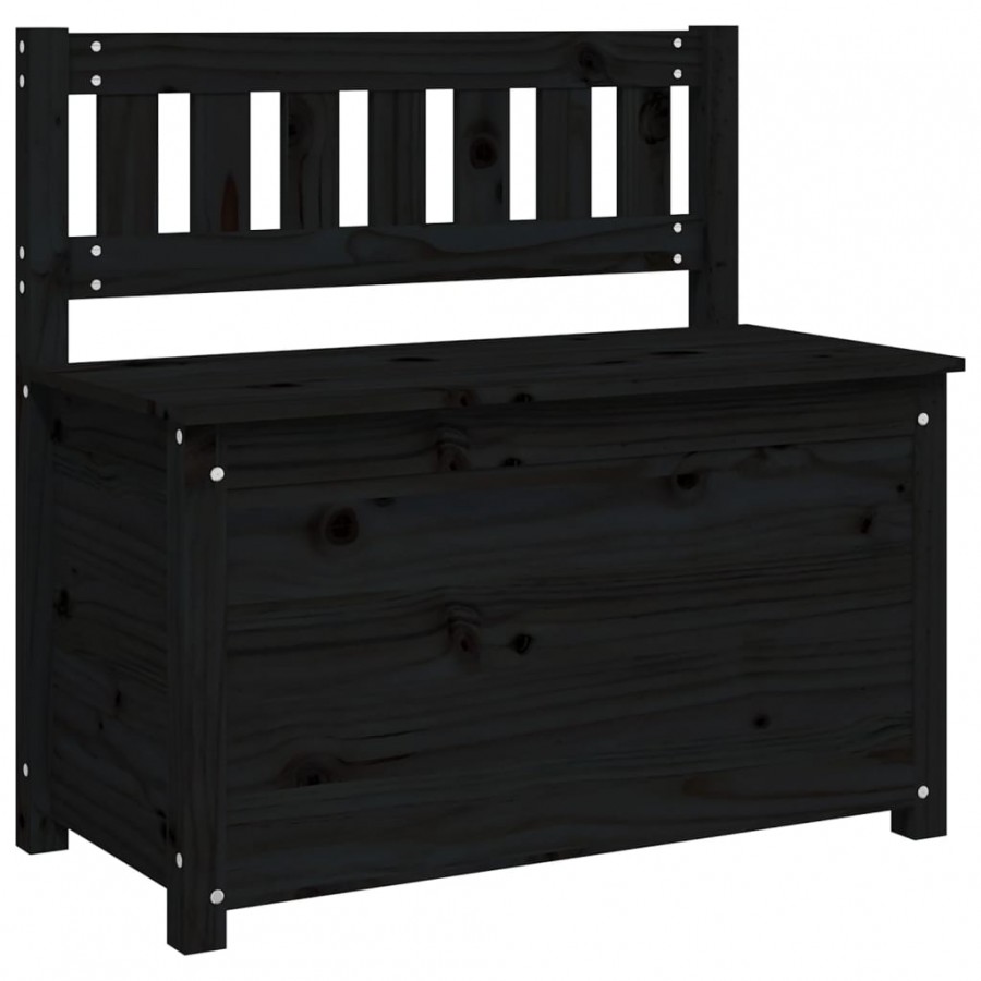 Banc Noir 80x41x77 cm Bois de pin massif Banc Noir 80x41x77 cm Bois de pin massif