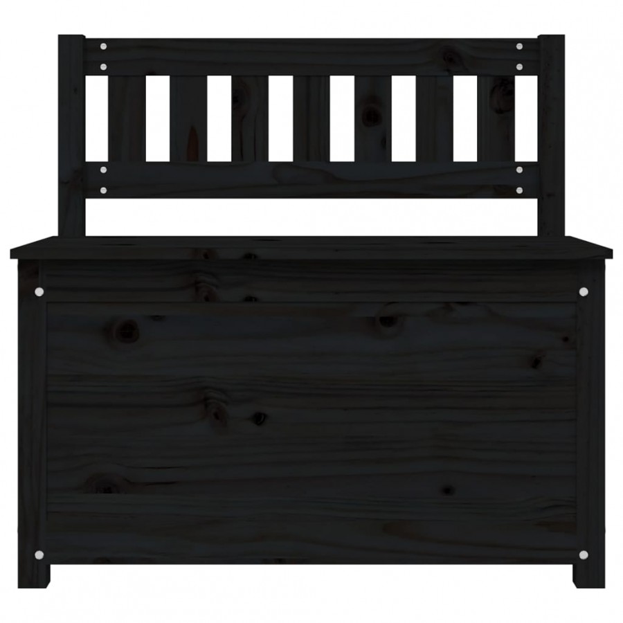 Banc Noir 80x41x77 cm Bois de pin massif Banc Noir 80x41x77 cm Bois de pin massif